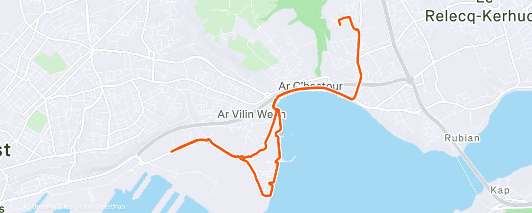 Map of the activity, Afternoon Run
