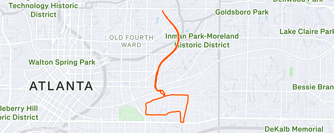 Map of the activity, Evening Run