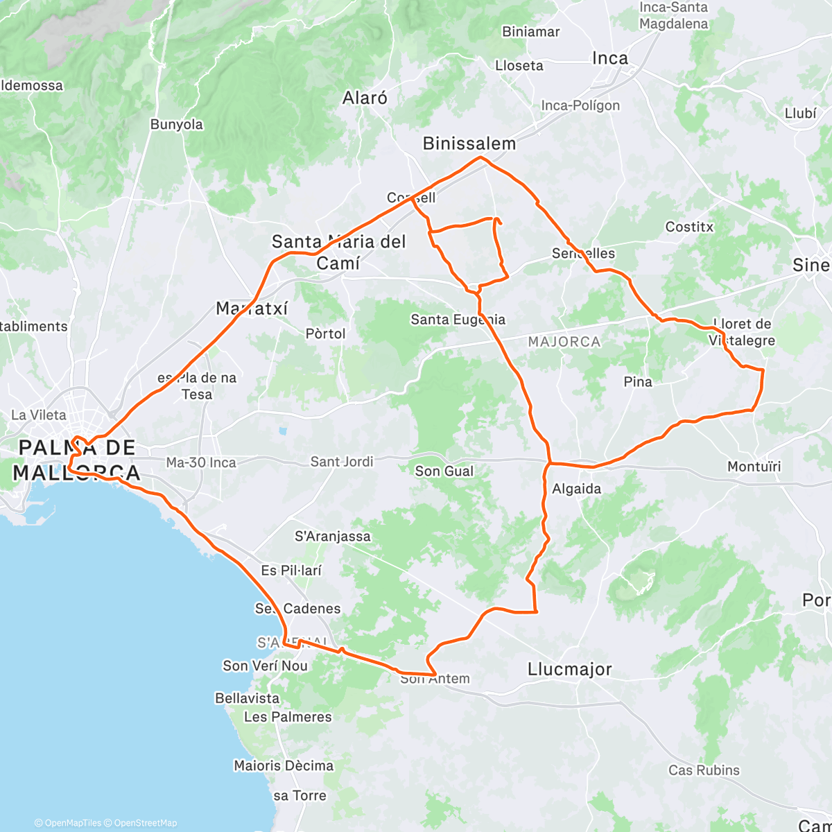 Map of the activity, Groupride HC Bike Tours