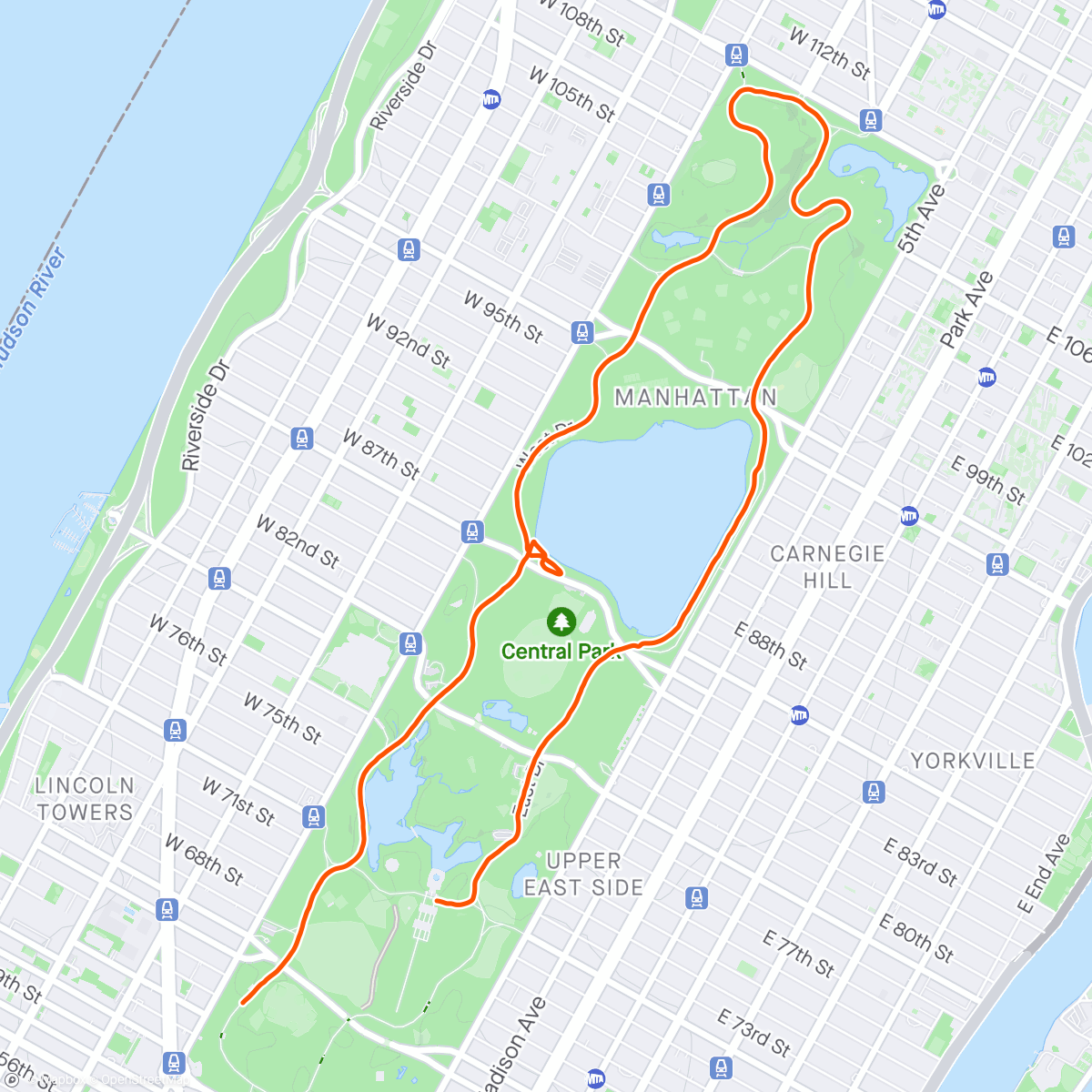 Map of the activity, Central Park NYC