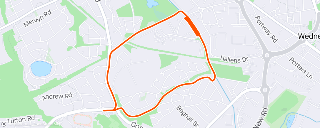 Map of the activity, Evening Run with Rosabel Group