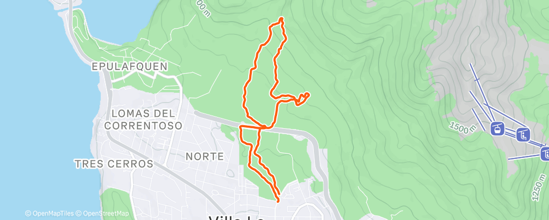 Map of the activity, Evening Trail Run