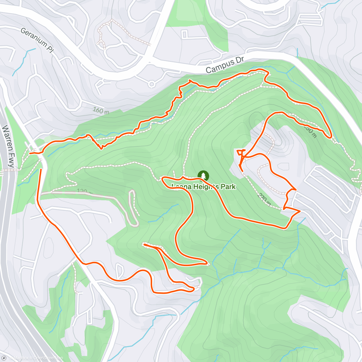 Carte de l'activité Leona Heights Hike