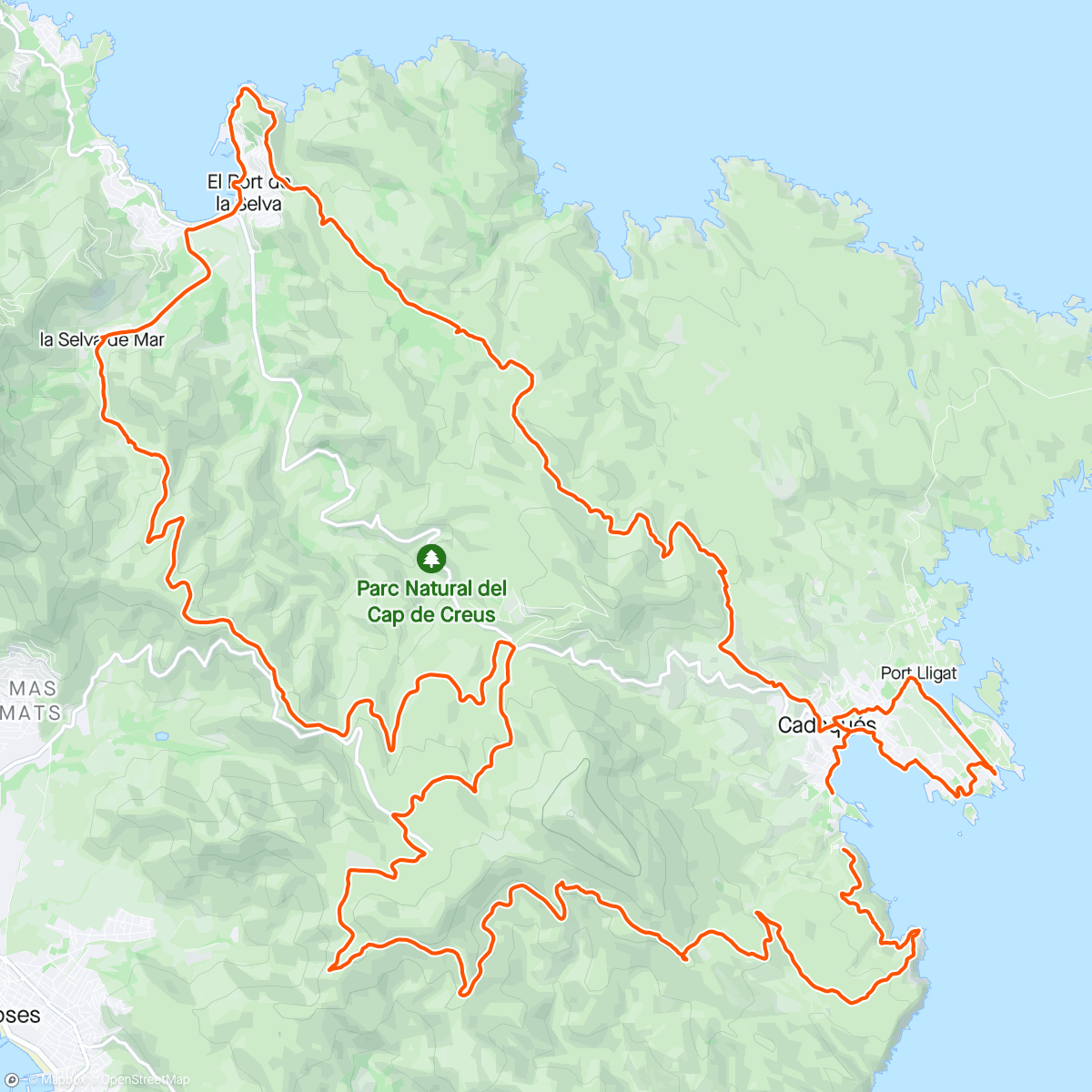 Map of the activity, Volta de Sant Baldiri. Cap de Creus