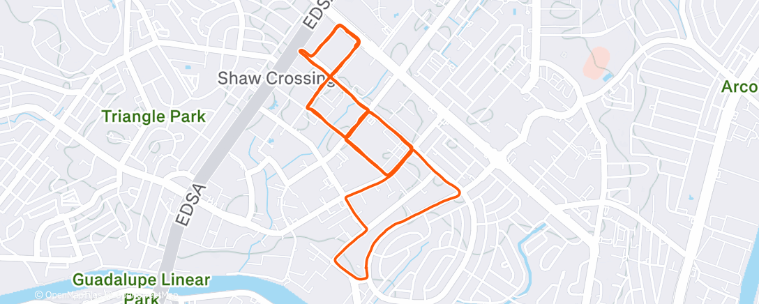 Map of the activity, Night Run ☁️