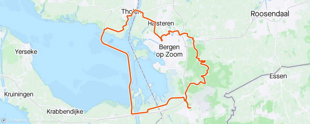 Map of the activity, Mtb rondje Tholen & De Sfeertuin