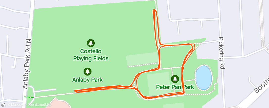 Map of the activity, Morning park run