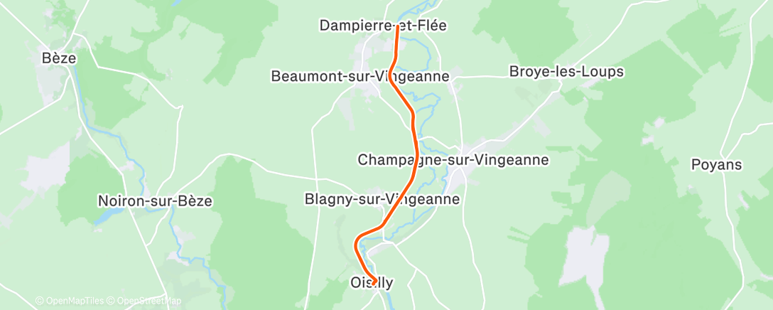 Карта физической активности (Fractionné - Séance VO2 HIDIT (base 1) avec David - frisquet ce matin 🥶)