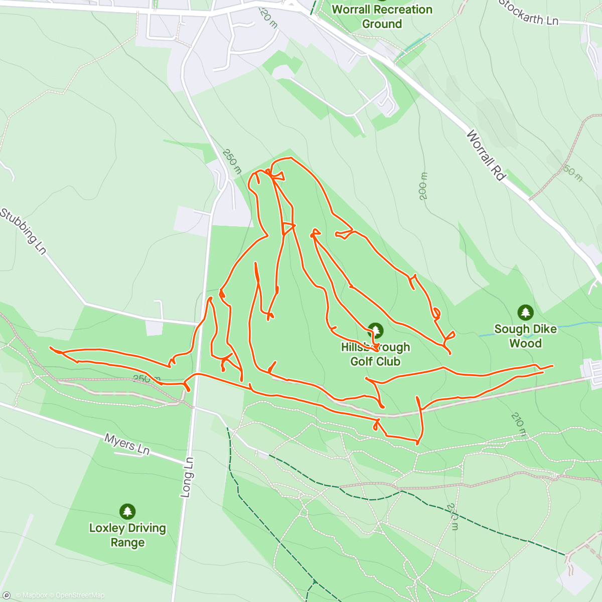 Map of the activity, Post work Golf