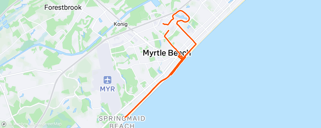 Map of the activity, Evening Ride