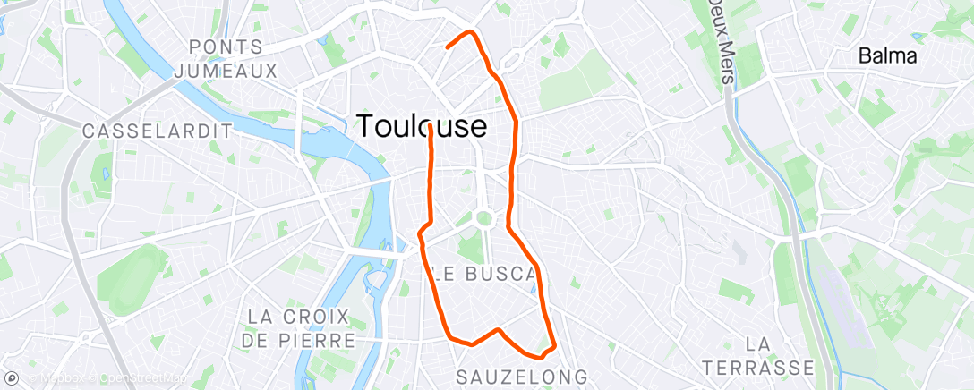 Mapa da atividade, Morning Run bye bye Toulouse 🥹