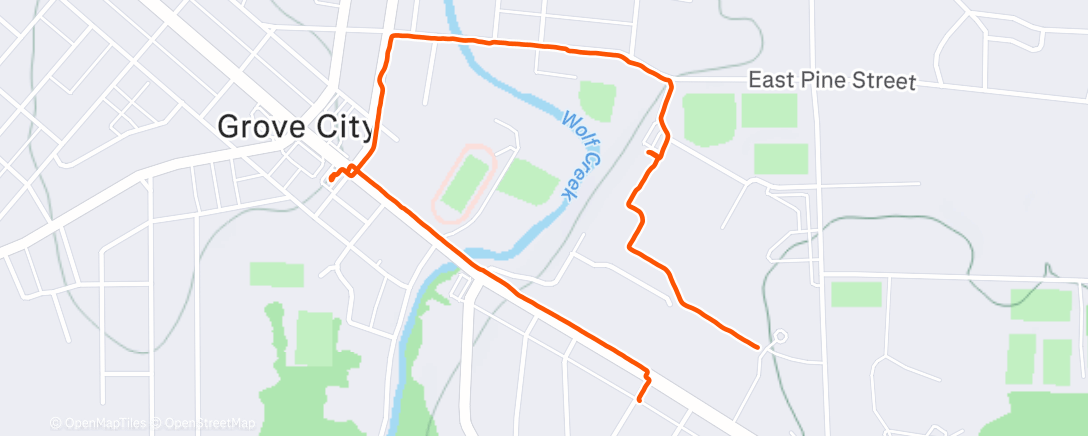 Map of the activity, Afternoon walk
