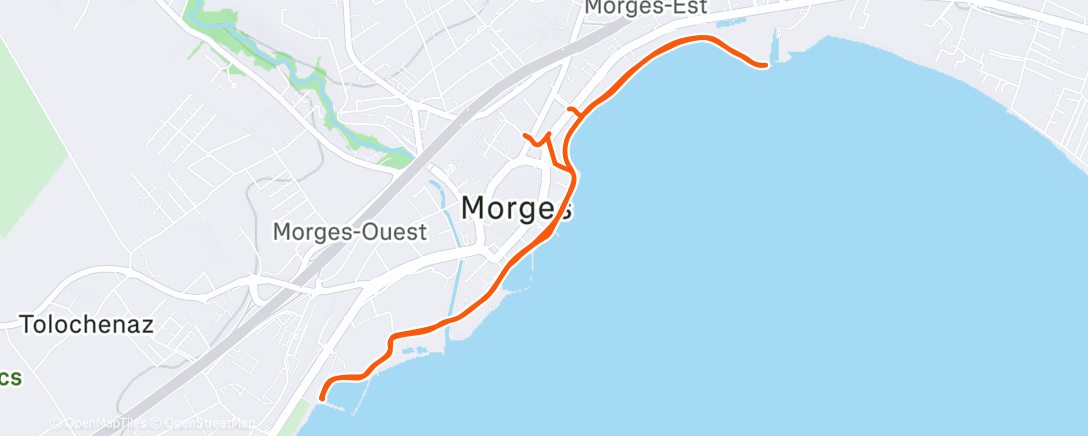 Map of the activity, Afternoon Run