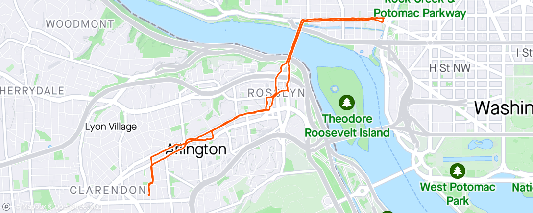 Map of the activity, Long stroll to Georgetown