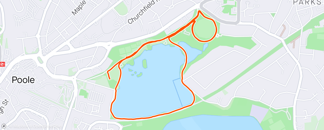 Map of the activity, Poole Parkrun #134