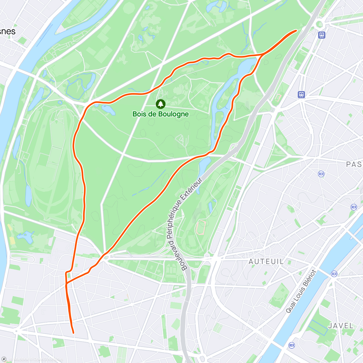 Map of the activity, Run du midi