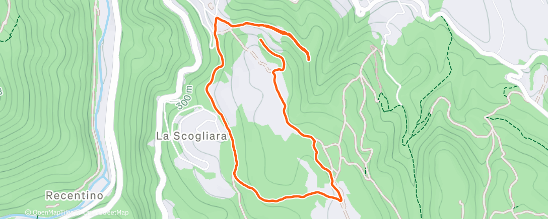 Map of the activity, Lunch Hike