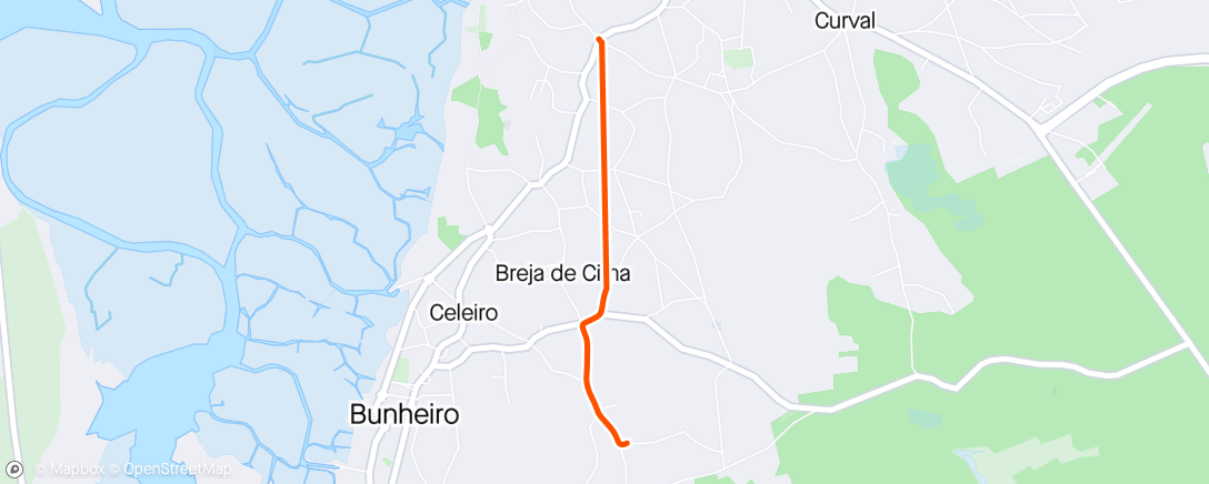 Map of the activity, Volta de bicicleta de montanha ao entardecer