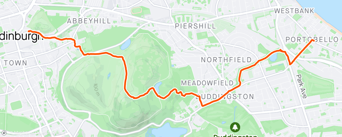 Map of the activity, Up and down to Portobello