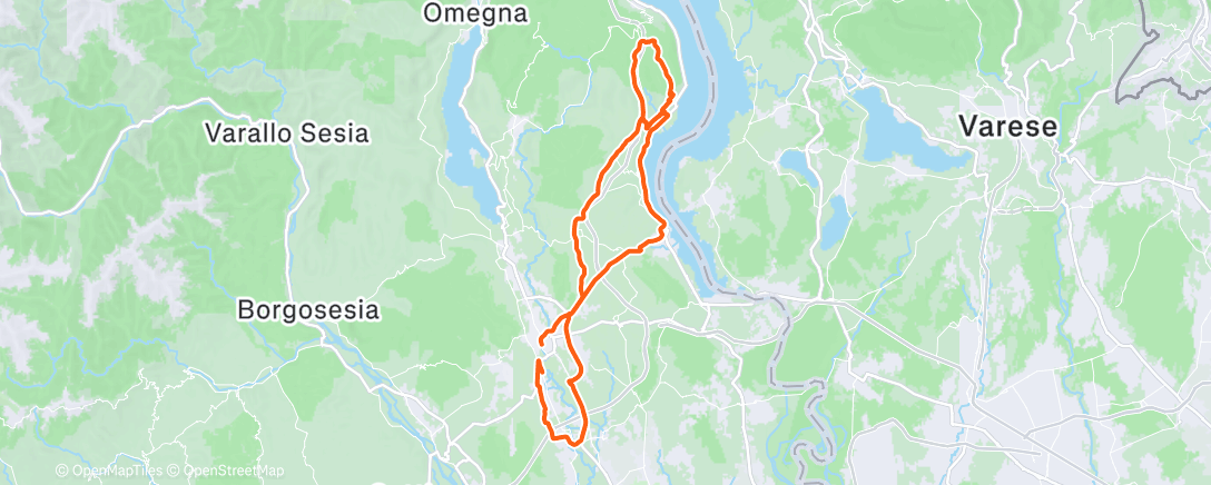 Map of the activity, Pedalata dell'ora di pranzo