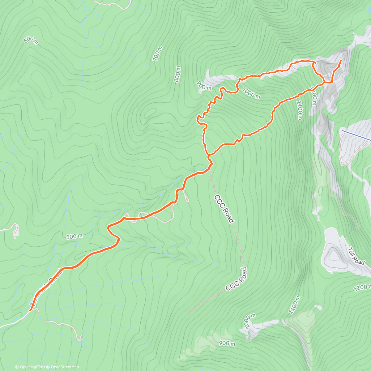 Map of the activity, Winter Mansfield