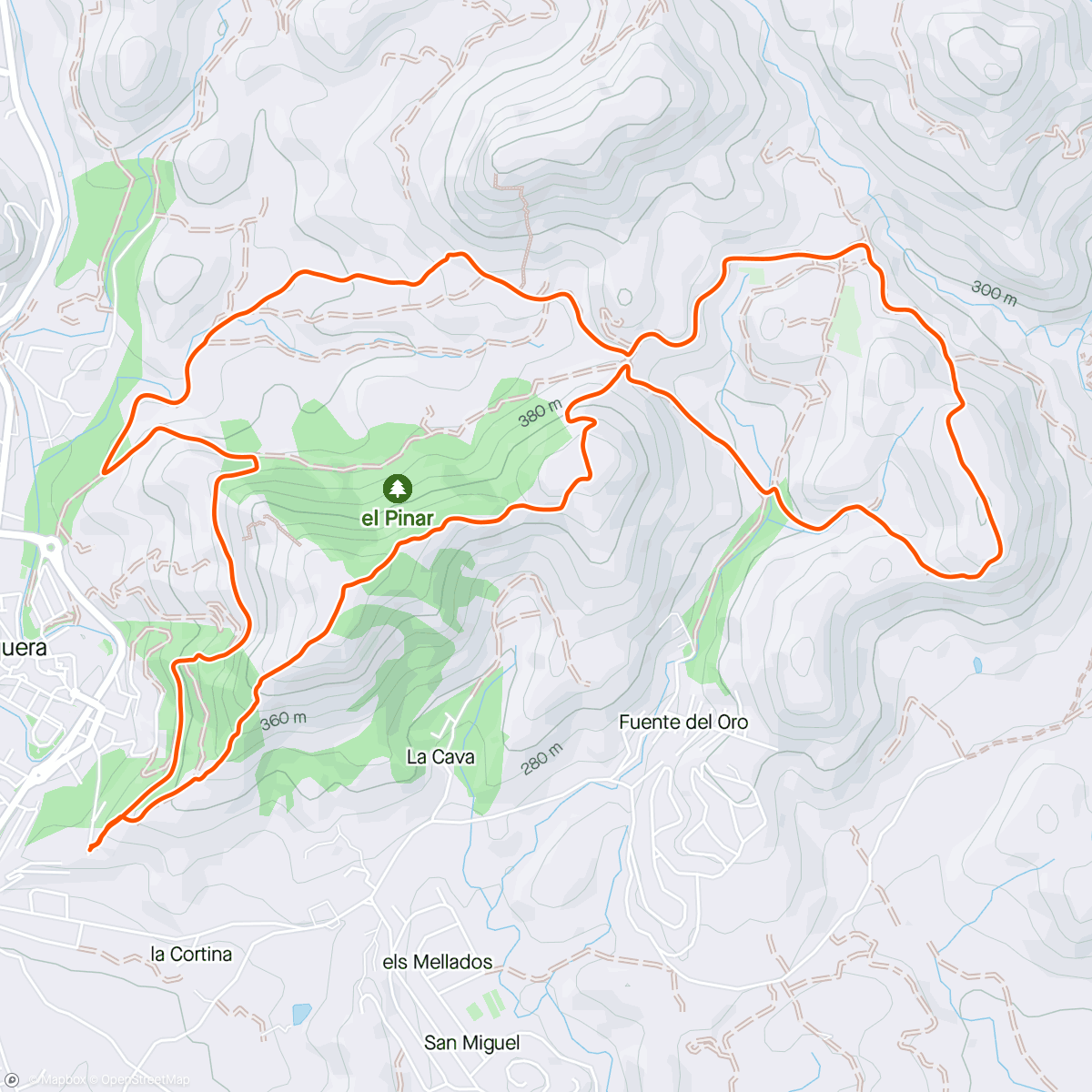 Map of the activity, Náquera Trail