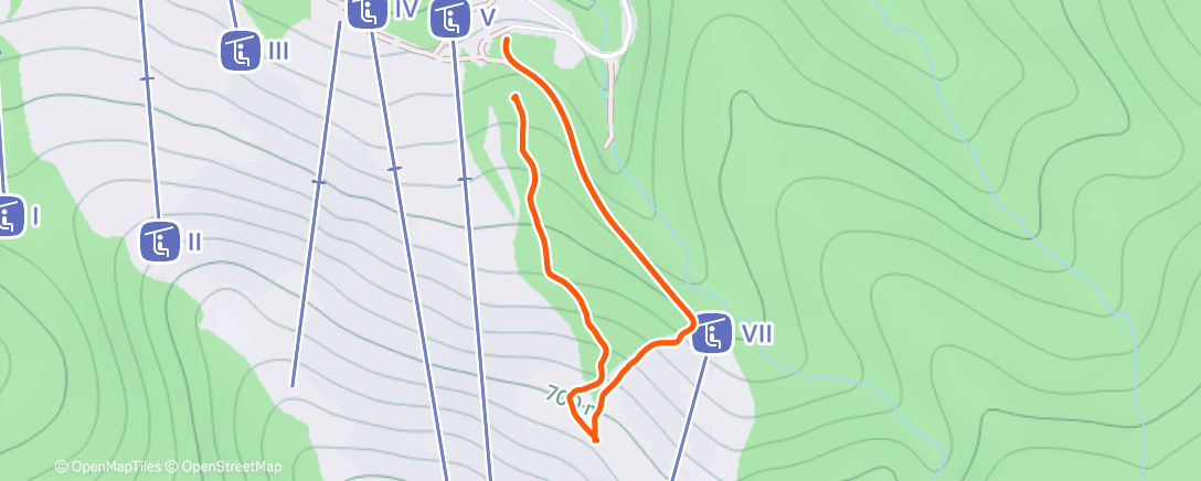 Map of the activity, Lunch Backcountry Ski