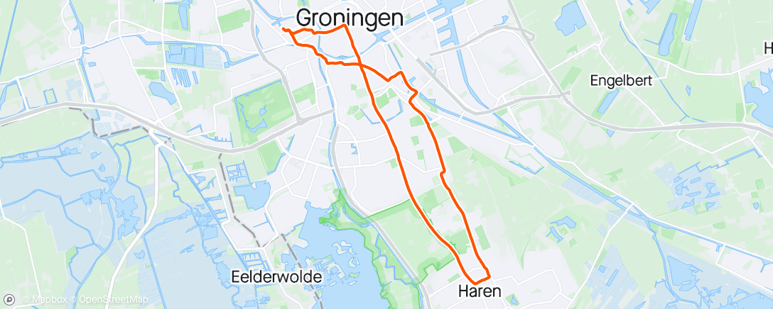 Map of the activity, Harenloop 15 km