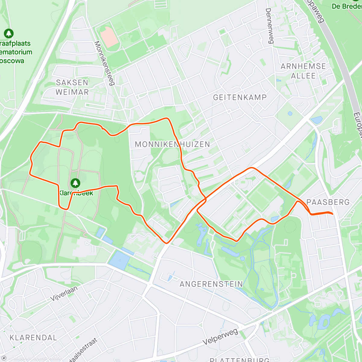 Map of the activity, Samen een rondje wandelen door het mooie park Klarenbeek