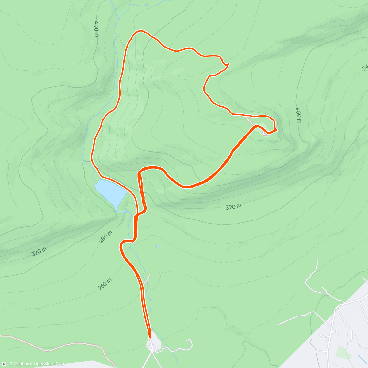 Map of the activity, Saturday morning hike/run