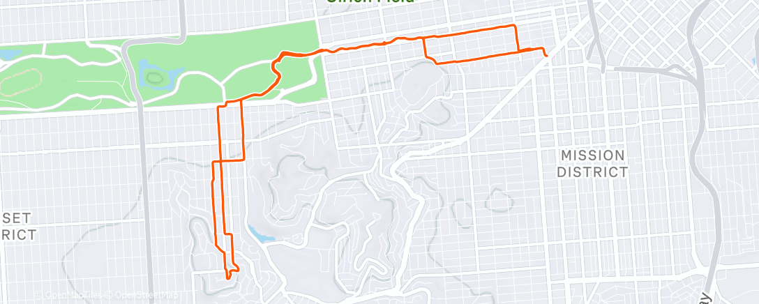 Map of the activity, Afternoon Run