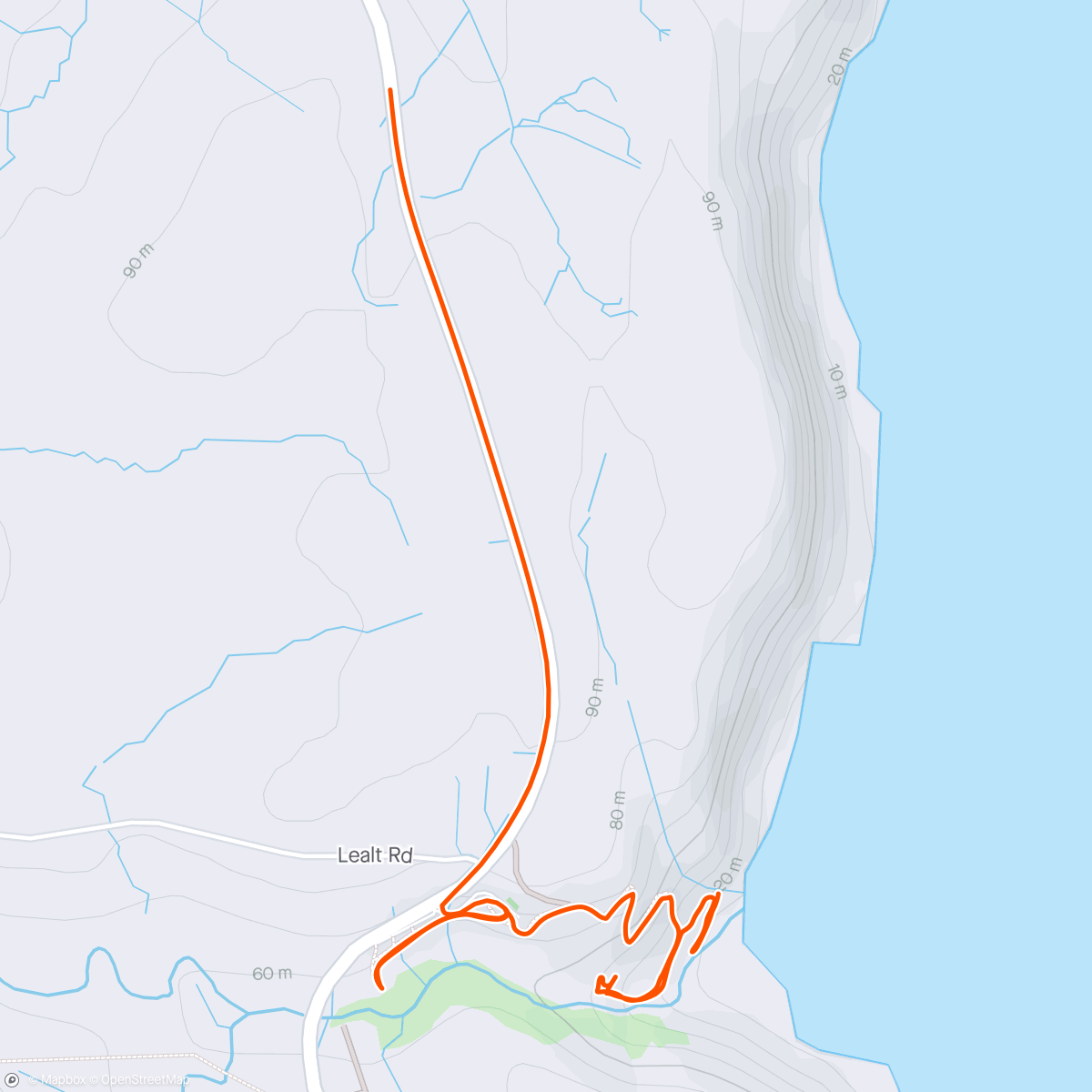 Map of the activity, An Leth-Allt waterfall Walk