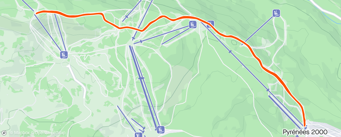Map of the activity, Esquí fuera de pista por la tarde