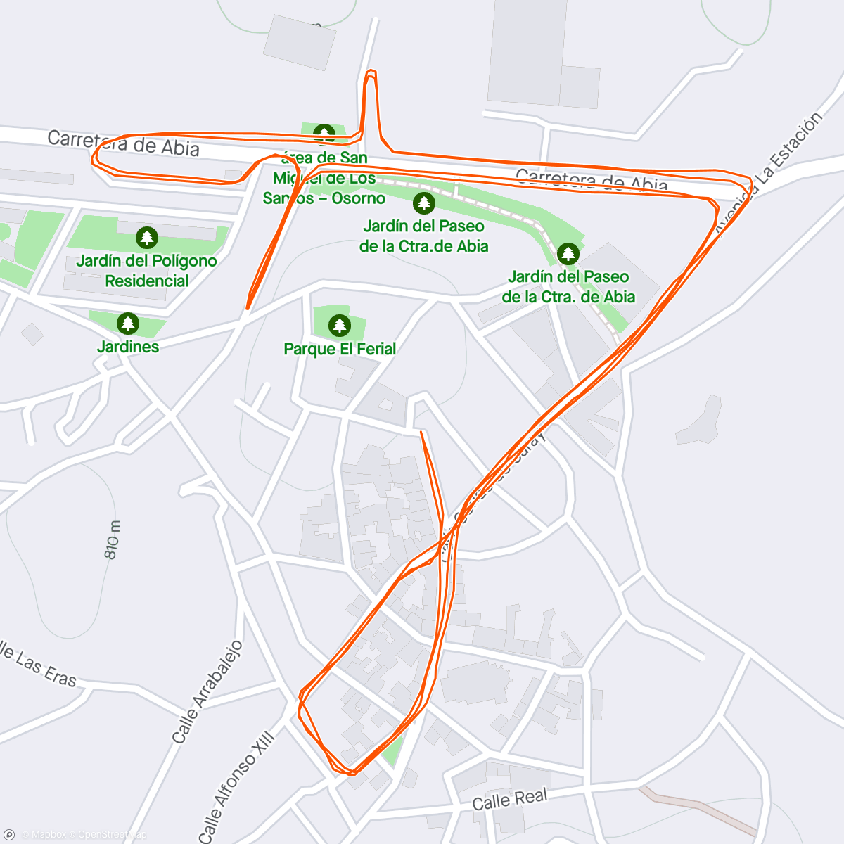 Map of the activity, Carrera de Osorno