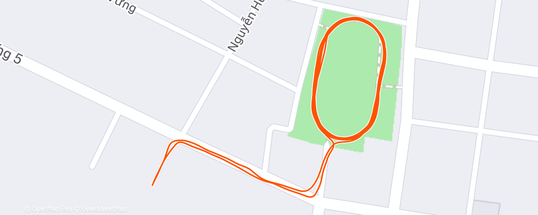 Map of the activity, Afternoon Run