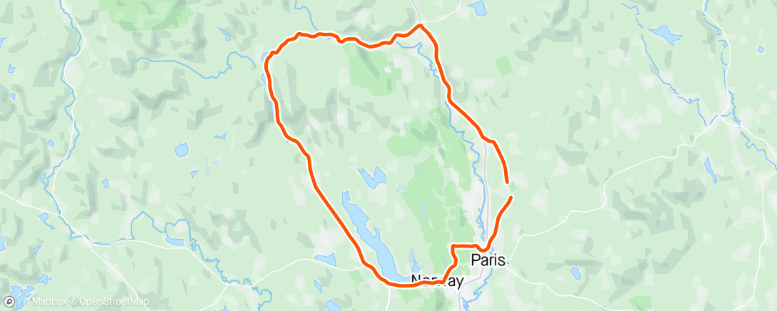 Map of the activity, One lap with Aaron