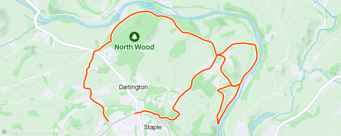 Map of the activity, An hour on the trails
