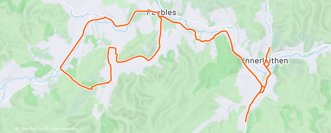Map of the activity, Lunch Ride