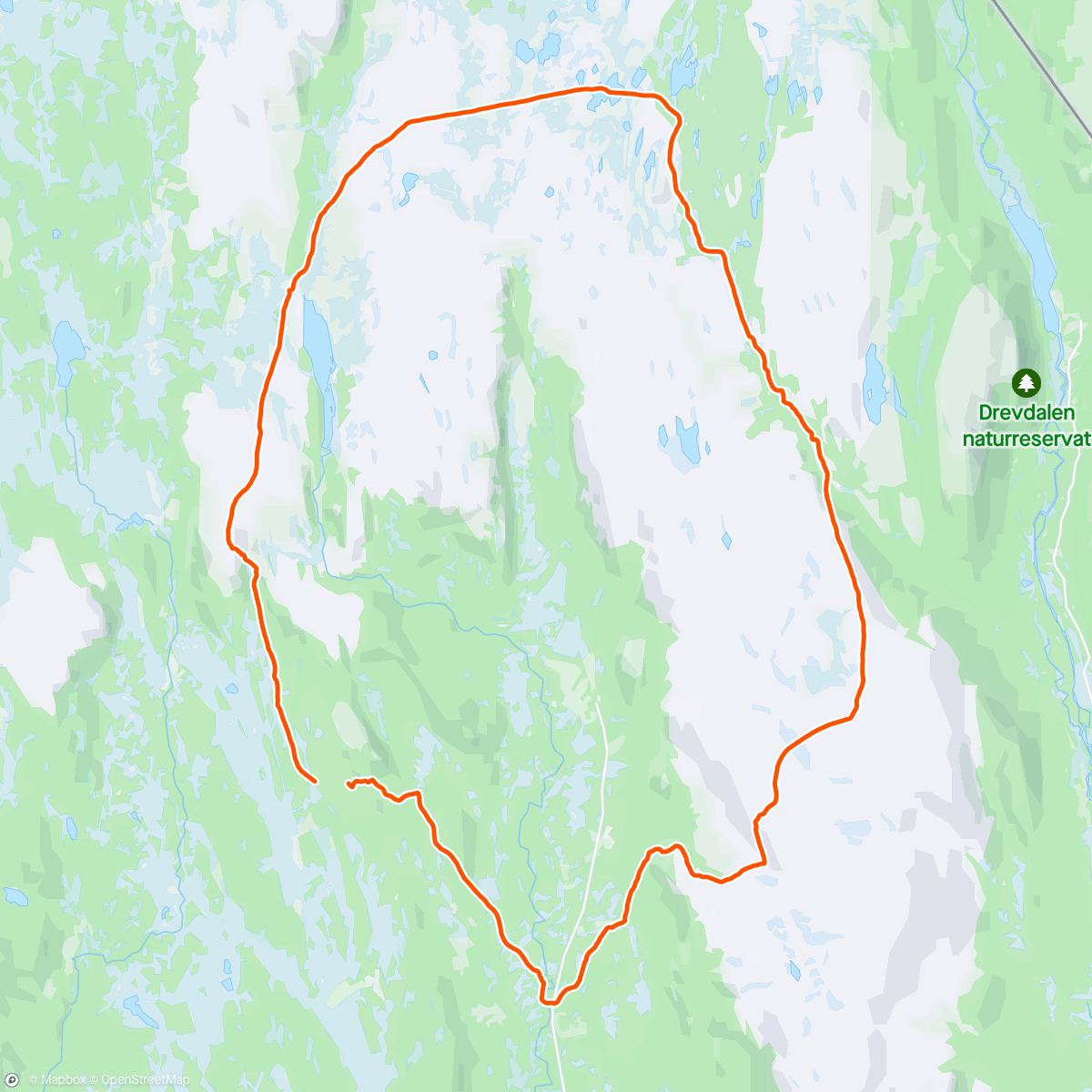 Mappa dell'attività Hytta om Skarfjell, Drevdalen Støtriset og Østre Metsjøfjell.