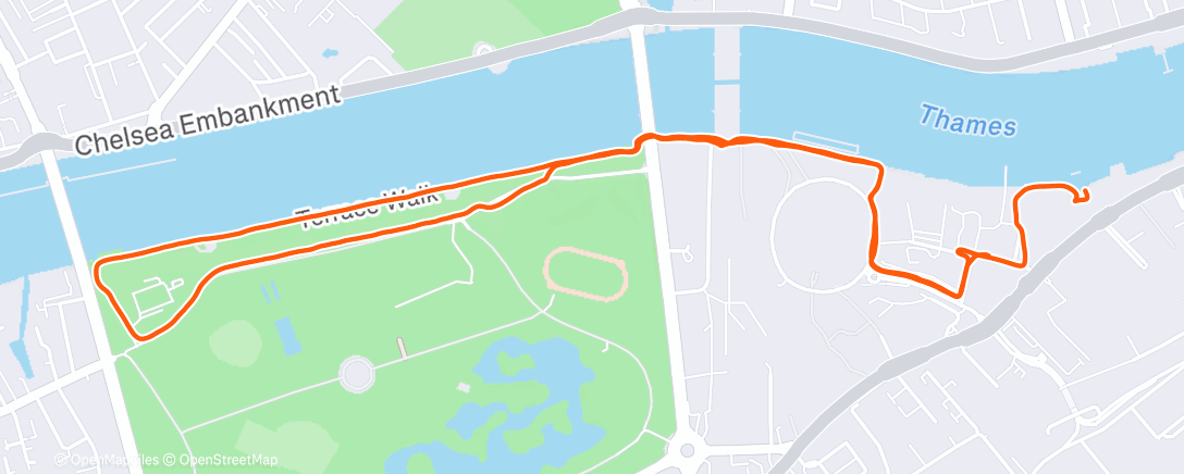 Map of the activity, Morning Run