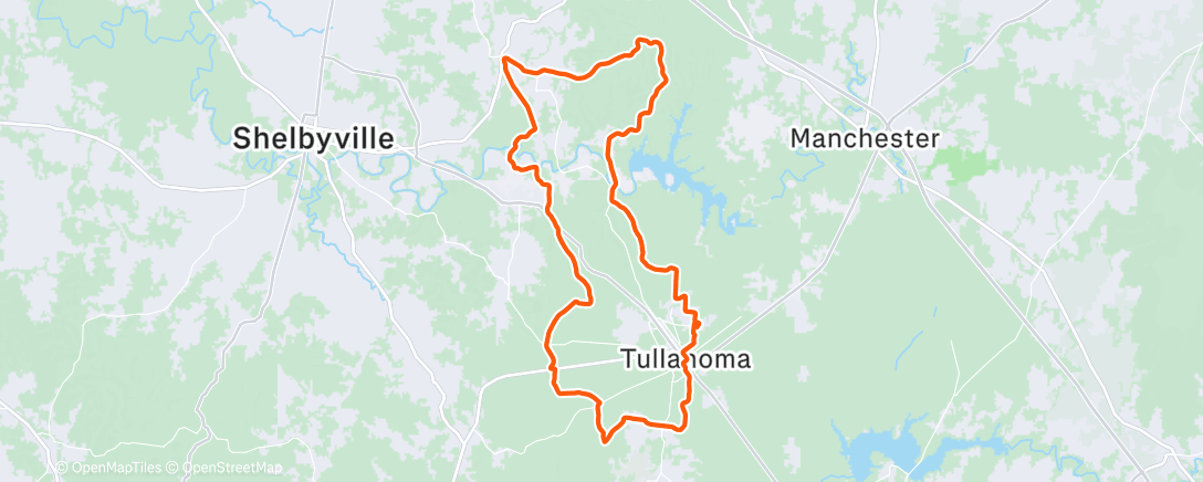 Map of the activity, Afternoon Ride