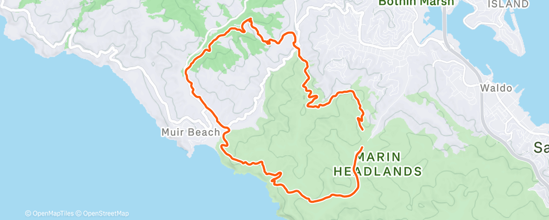 Map of the activity, Morning Trail Run with Rob and Kai