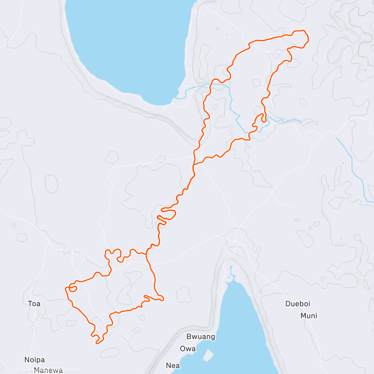 Mapa da atividade, Zwift - Group Ride: AHDR Bacon Rolls p/b JetBlack (C) on Country to Coastal in Makuri Islands