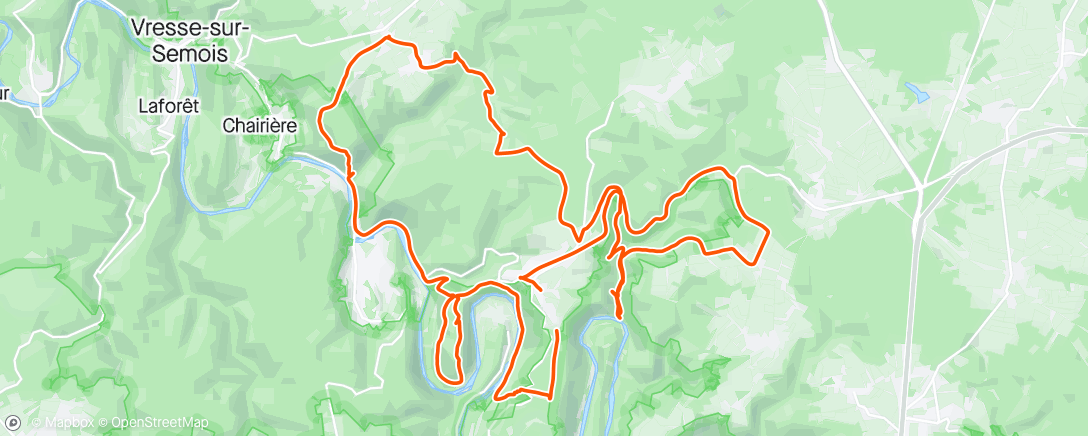 Map of the activity, Ochtendrit op mountainbike