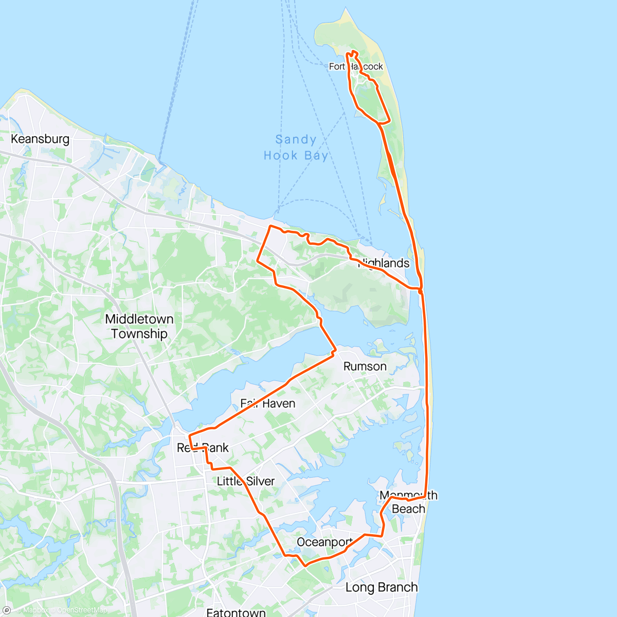 Map of the activity, Atlantic Highlands/Ft Hancock/Oceanport