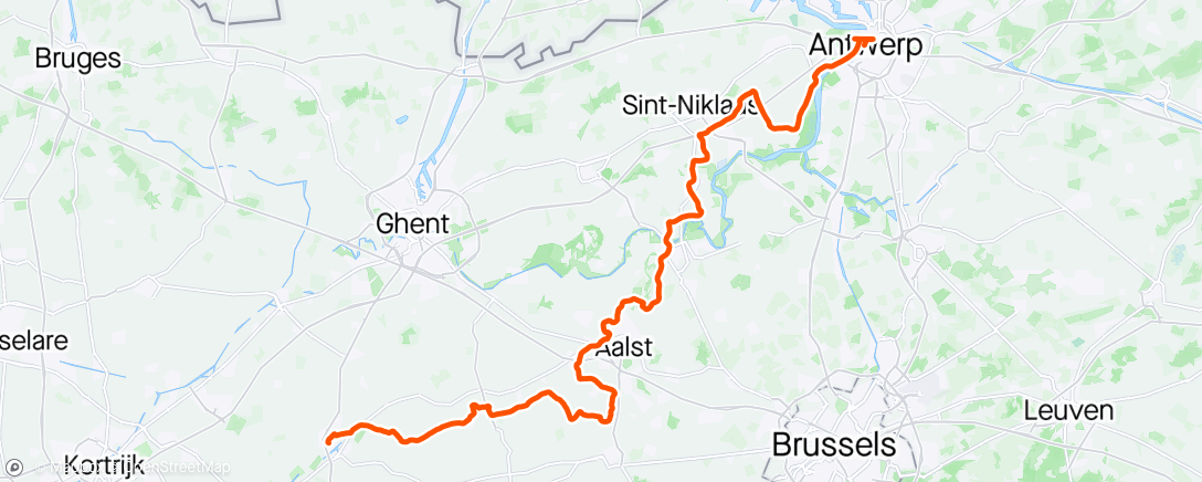 Map of the activity, Flandernrundfahrt wegen Kälte und Regen abgebrochen 😞