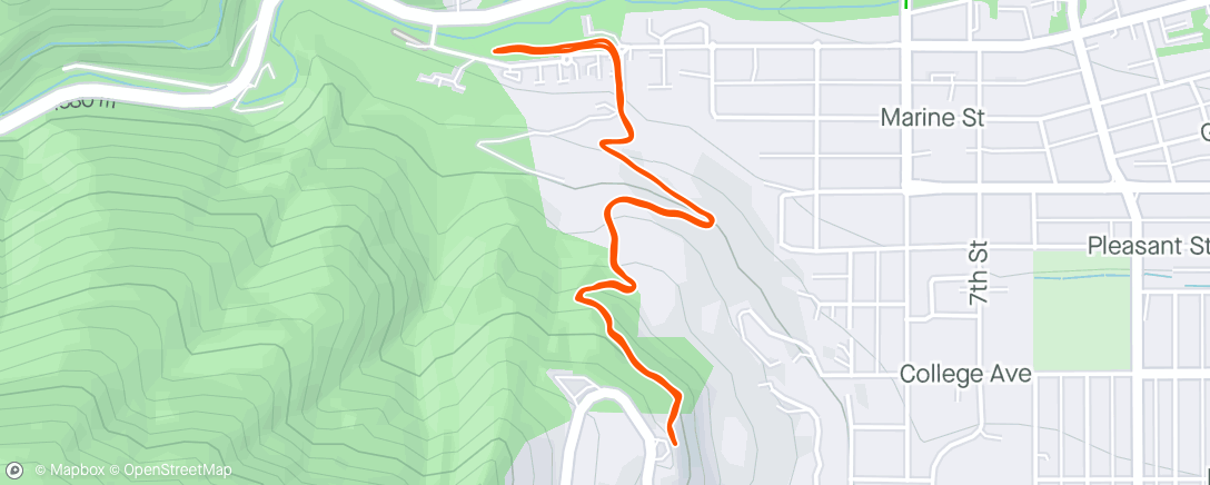 Map of the activity, Afternoon Trail Run