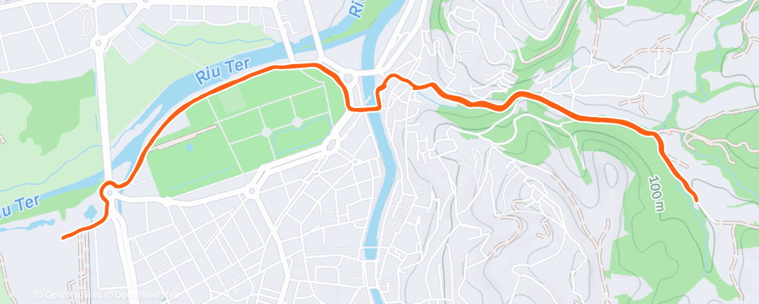 Map of the activity, Afternoon Run