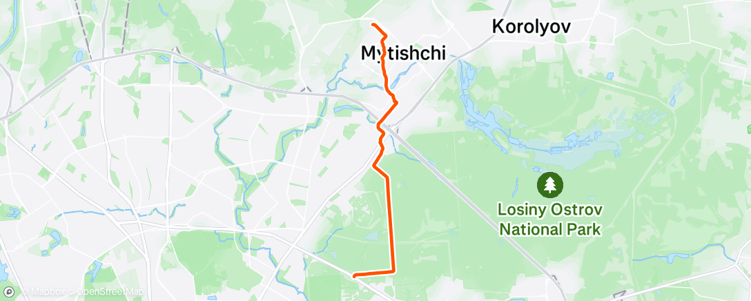 Map of the activity, Дневной забег