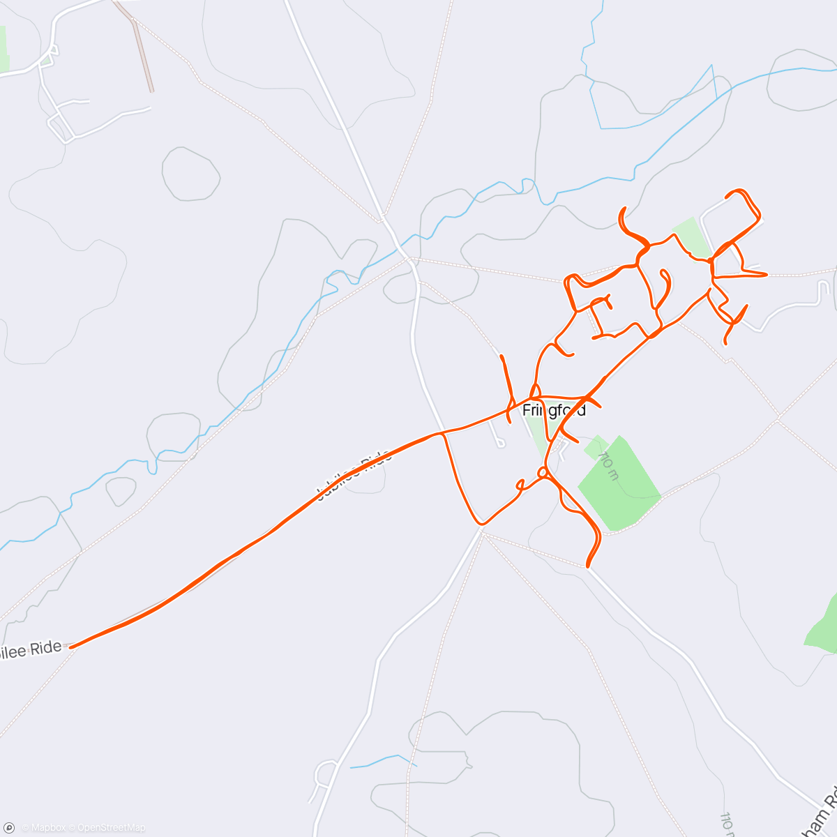 Map of the activity, 25/04/2024 Fringford village streets. Adios Pro 3 not bad for these “everyday” runs